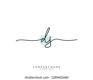DS D S Initial handwriting logo template