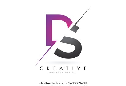DS D S Letter Logo with Color block Design and Creative Cut. Creative logo design.