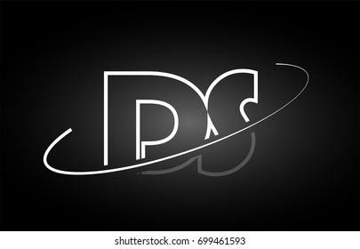 DS D S letter logo combination black white alphabet vector creative company icon design template modern