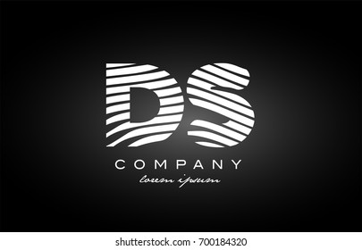 DS D S letter logo combination black white alphabet vector creative company icon design template modern