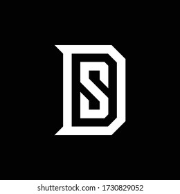 DS D S Logo design line art vector illustration