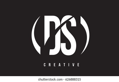 DS D S White Letter Logo Design with White Background Vector Illustration Template.