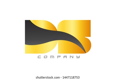 DS D S yellow black alphabet combination letter logo design suitable for a company or business