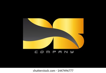 DS D S yellow black alphabet combination letter logo design suitable for a company or business
