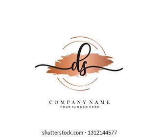 DS handwriting initial  logo vector