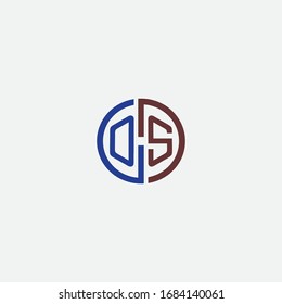 ds  initial circle logo modern templet