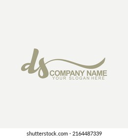 Vector de diseño del logotipo de escritura manual inicial de DS