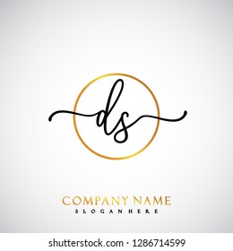 DS Initial Handwriting logo template vector