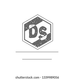 DS  Initial Handwriting logo template vector