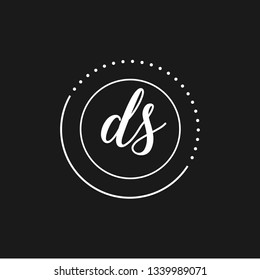 DS  Initial Handwriting logo template vector
