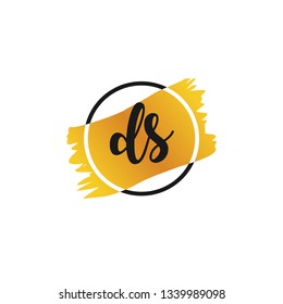 DS  Initial Handwriting logo template vector