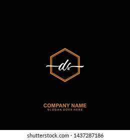 DS Initial handwriting logo template vector