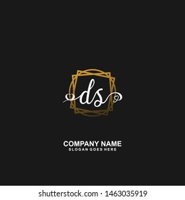 DS Initial handwriting logo vector