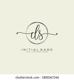 DS Initial handwriting logo vector