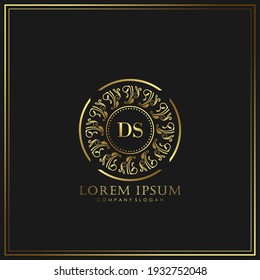 DS Initial Letter Luxury Logo template in vector art for Restaurant, Royalty, Boutique, Cafe, Hotel, Heraldic, Jewelry, Fashion and other vector illustration.