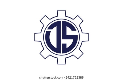 DS initial letter mechanical circle logo design vector template. industrial, engineering, servicing, word mark, letter mark, monogram, construction, business, company, corporate, commercial, geometric