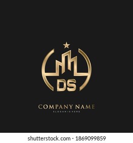 DS Initial Letter Real Estate Luxury house Logo Vector art for Business, Building, Architecture