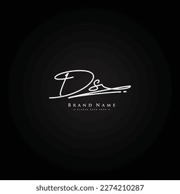 DS Initial Logo in Signature Style for Photography and Fashion Business - Hand Drawn Signature Logo Vector
