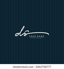 DS Initial Logo in Signature Style for Photography and Fashion Business - Hand Drawn Signature Logo Vector