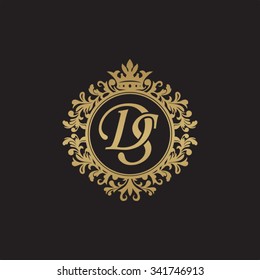 DS initial luxury ornament monogram logo