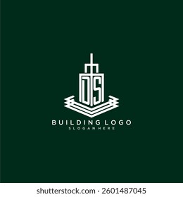 DS initial monogram building logo for real estate