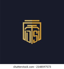 DS initial monogram logo elegant with shield style design for wall mural lawfirm gaming