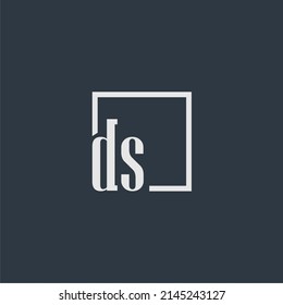 DS Initial Monogram Logo With Rectangle Style Dsign