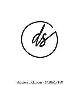 DS initial signature logo. handwriting logo template vector,