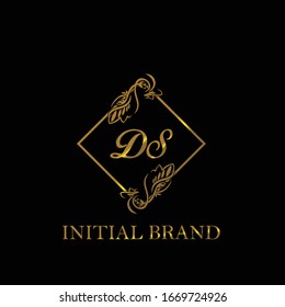 DS Initial wedding logo template vector