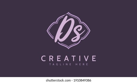 DS Initials, handwriting logo vector