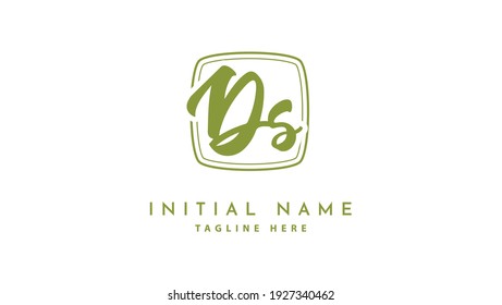 DS Initials, handwriting logo vector