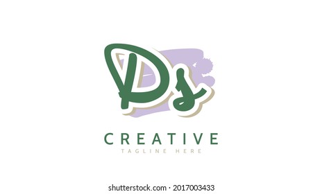 DS Initials, handwriting logo vector