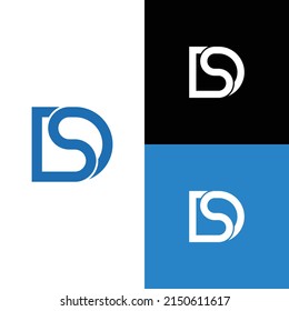 Logo de las iniciales de DS. logotipo moderno y limpio