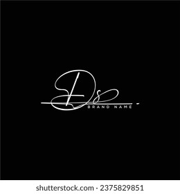  logotipo vectorial de escritura manual de belleza de letra DS. 