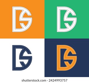 DS ds letter design logo logotype icon concept including a vector image of a classic, elegant style with a serif font.