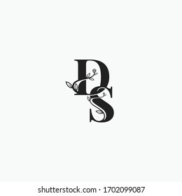 DS letter floral logo design concept