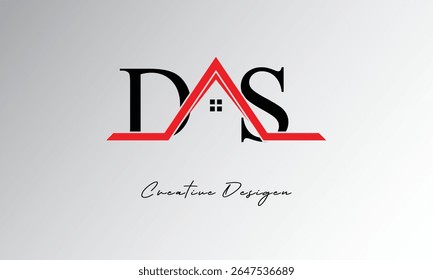 DS Letter House Logo – Creative Real Estate Monogram with Roof Icon and Home Shape for Property, Architecture and Modern Branding
