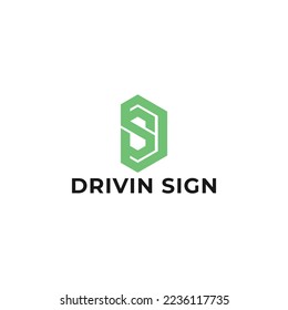 DS letter icon hexagon shape