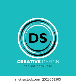 Diseño creativo del logotipo de la letra de DS. Diseño único de DS. Ilustración vectorial