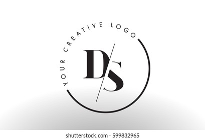 DS Letter Logo Design with Creative Intersected and Cutted Serif Font.