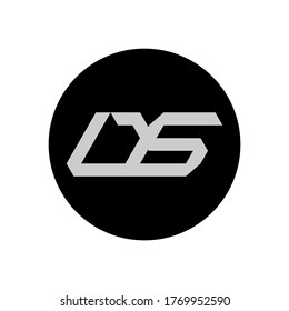 Diseño de logotipo de carta DS con estilo sencillo