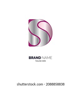 DS letter logo design template for brand or company and other