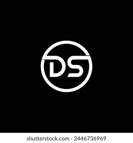 DS Letter Logo Design Vector. Circle Logo Design