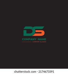 DS letter mark logo design. It can be used for any company or any organization.