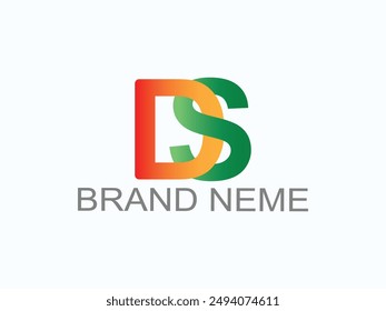 DS carta logotipo personal diseño colorido logo Plantilla Vector gratis