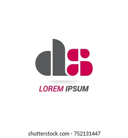 DS  lettering Logo vector isolated on white background
