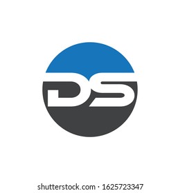 DS Letters Logo Design Slim. Simple and Creative Letter Concept Illustration.