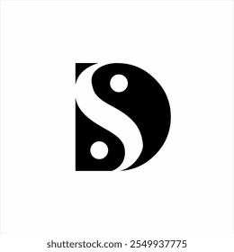 DS logo design with yin and yang concept