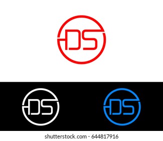 Ds Logo. Letter Design Vector with Red and Black Silver, Gold Colors
