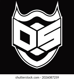 DS Logo monogram design isolated with shield shape design